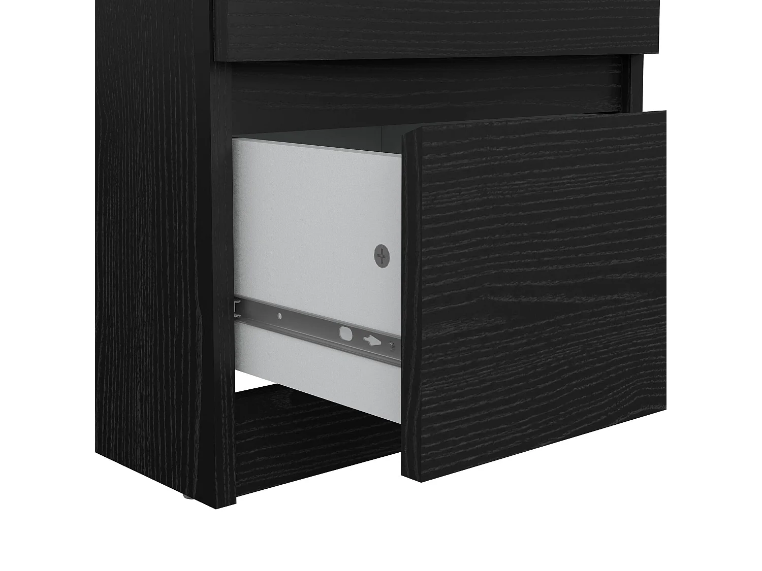 Chevet Daiki, Commode basse, Table de nuit, Étagère de chevet, 50x40 h50 cm, Noir