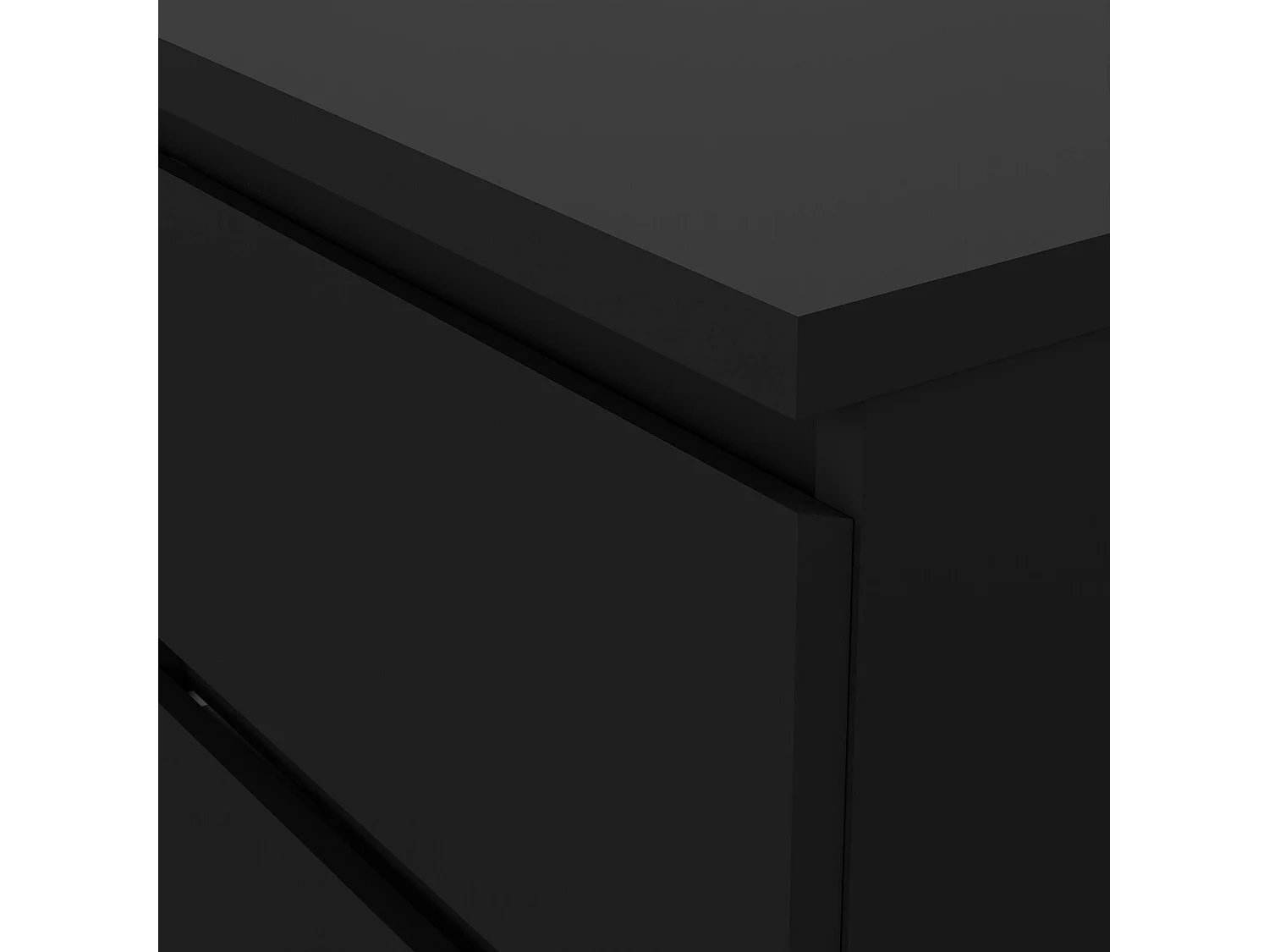 Mesa de cabeceira Daiki, Cómoda baixa, Mesa de cabeceira, Prateleira de cama, 50x40 h50 cm, Preto