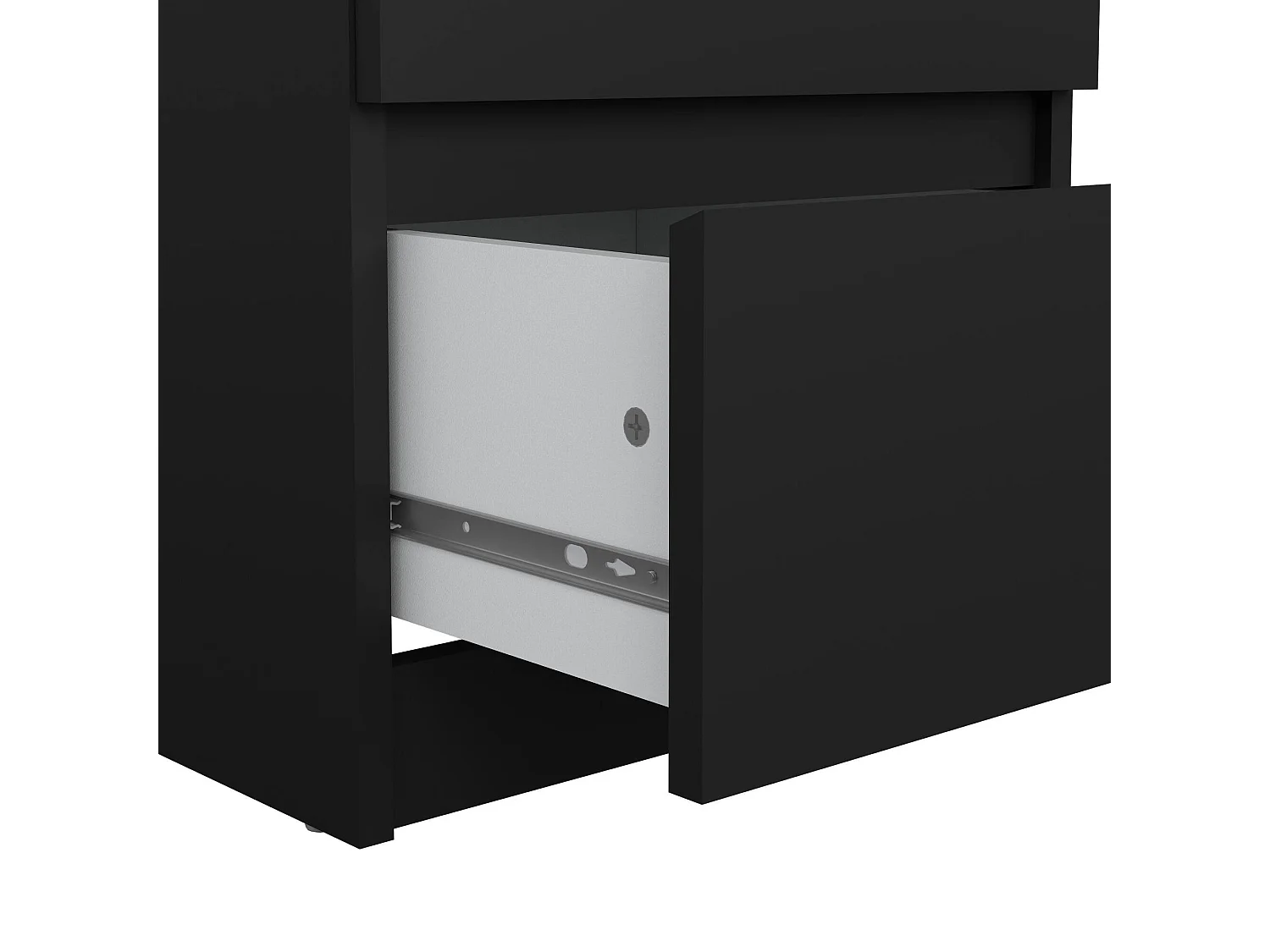 Mesa de cabeceira Daiki, Cómoda baixa, Mesa de cabeceira, Prateleira de cama, 50x40 h50 cm, Preto