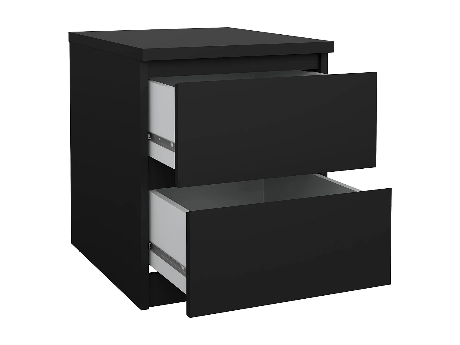 Mesa de cabeceira Daiki, Cómoda baixa, Mesa de cabeceira, Prateleira de cama, 50x40 h50 cm, Preto