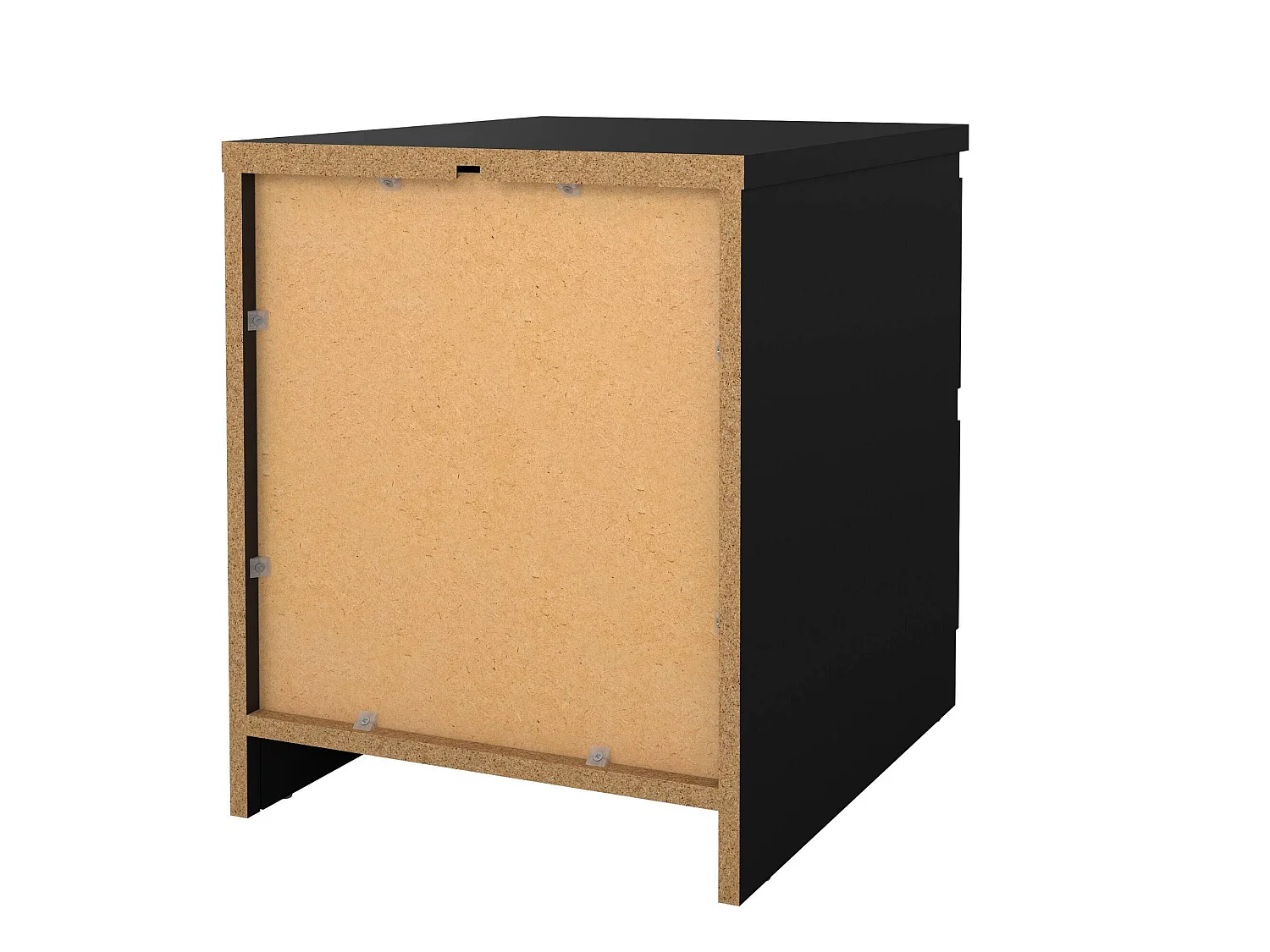 Chevet Daiki, Commode basse, Table de nuit, Étagère de chevet, 50x40 h50 cm, Noir