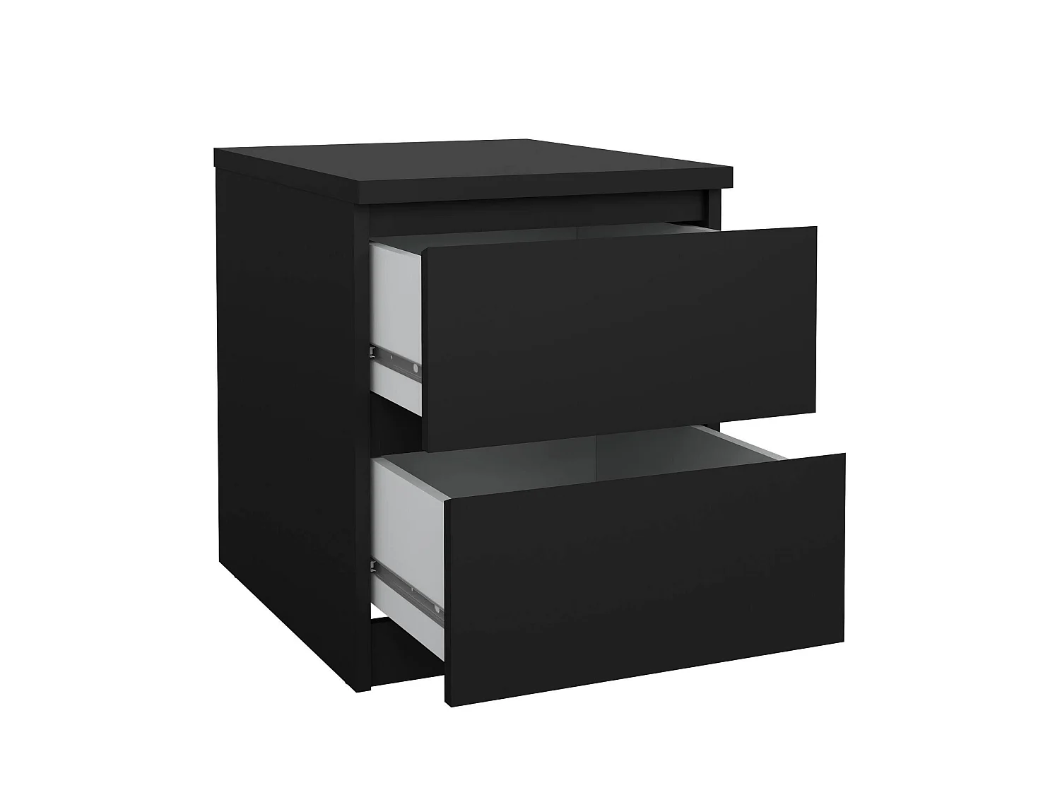 Chevet Daiki, Commode basse, Table de nuit, Étagère de chevet, 50x40 h50 cm, Noir