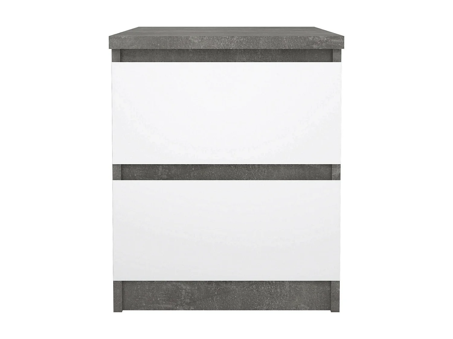 Dmora - Comodino Azar, 50x40 h50 cm, Cemento e Bianco lucido