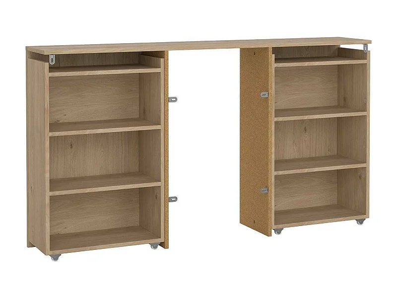 Chevet Arnaboldi, Commode basse, Table de nuit, Étagère de chevet, 145x26 h80 cm, Chêne clair