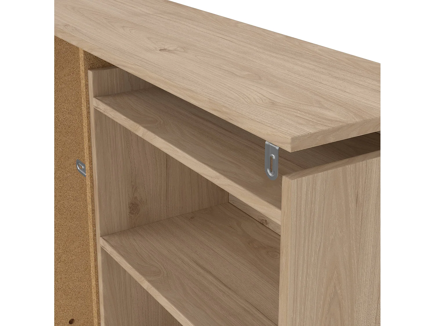 Chevet Arnaboldi, Commode basse, Table de nuit, Étagère de chevet, 145x26 h80 cm, Chêne clair