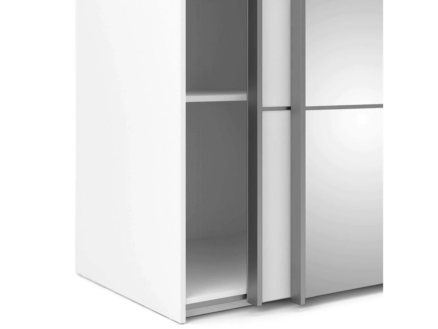 Angri 2-deurskast, Slaapkamermeubel, Inloopkast, Kledingkast, 182x64 h202 cm, Wit