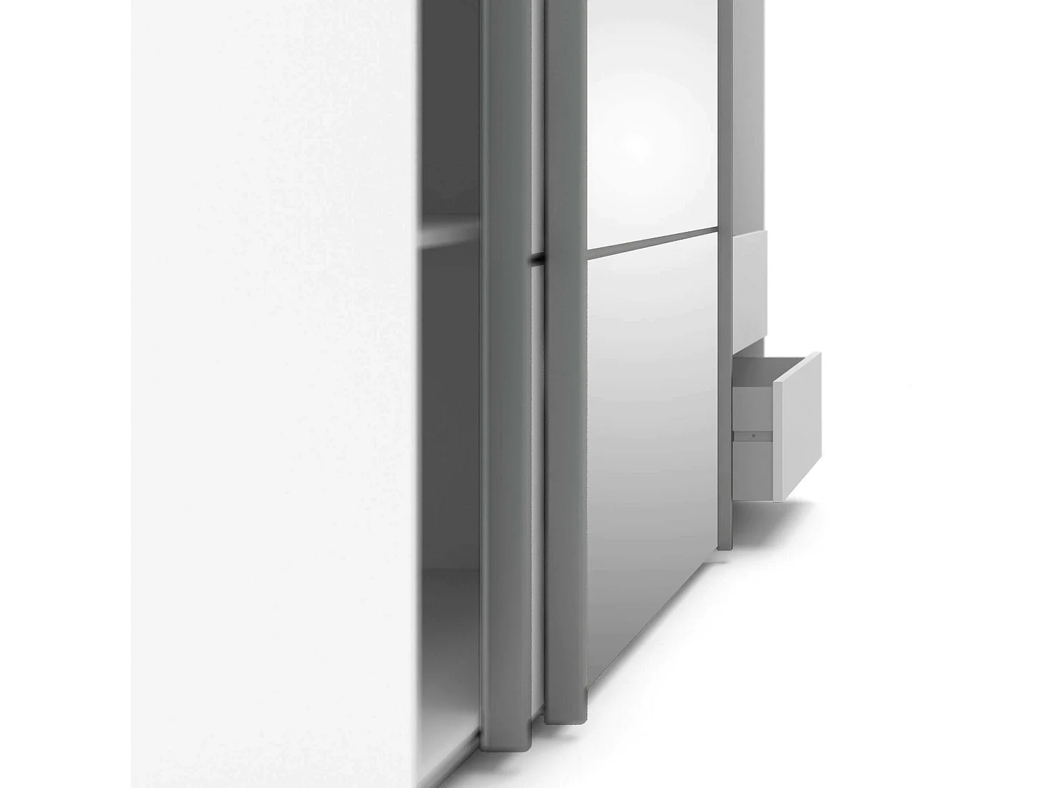 Garde-robe 2 portes Angri, Meubles de chambre, Penderie de plain-pied, Placard à vêtements, 182x64 h202 cm, Blanc