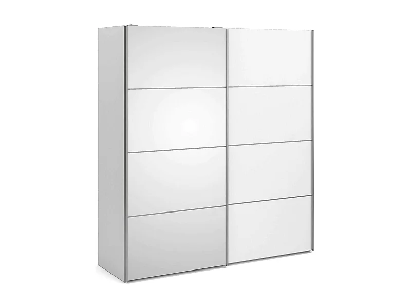 Kleiderschrank 2 Türen Angri, Schlafzimmermöbel, Schrank, Garderobe, 182x64 h202 cm, WeiÃŸ