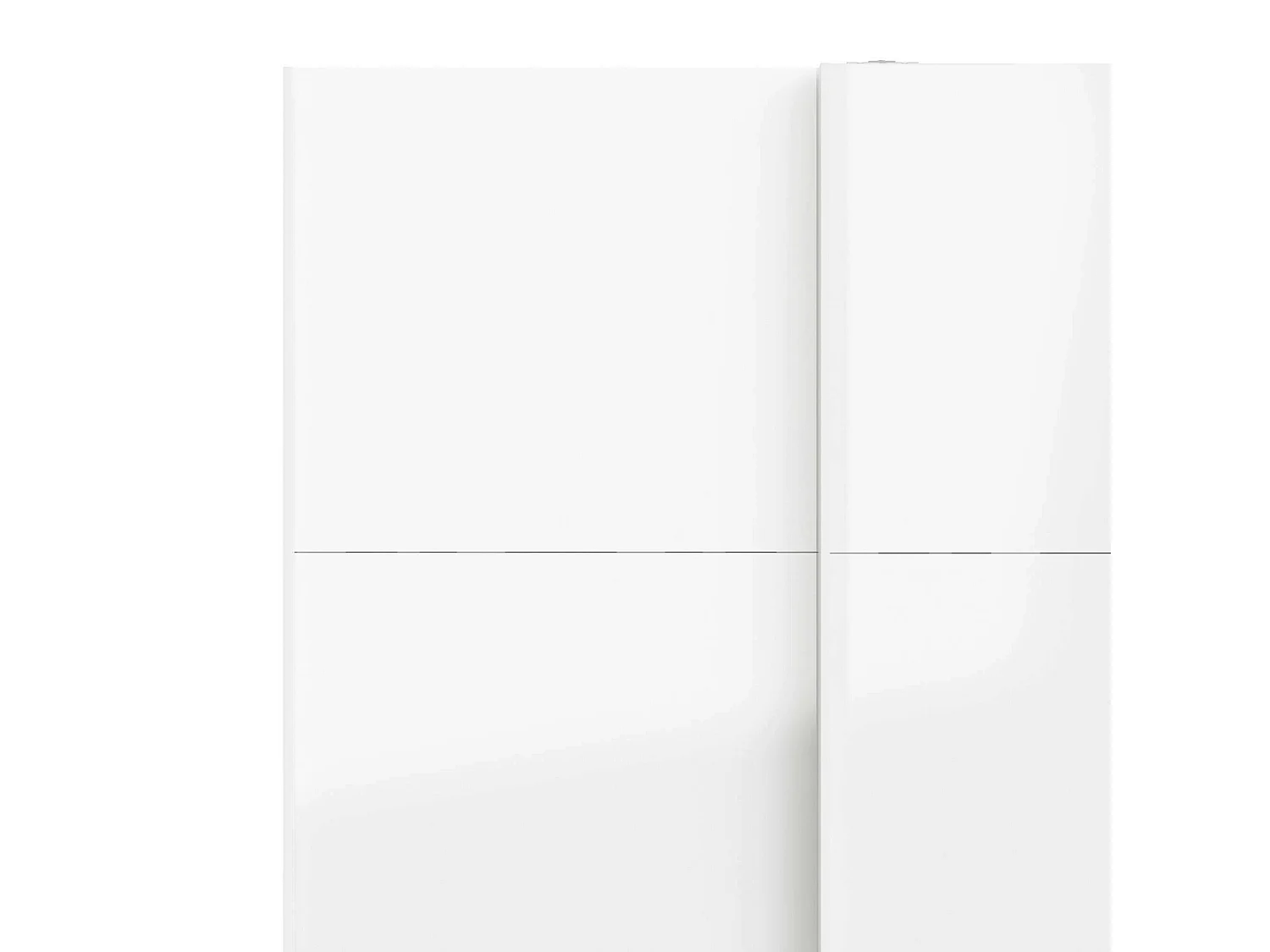 Adria 2-deurskast, Slaapkamermeubel, Inloopkast, Kledingkast, 122x62 h220 cm, Glanzend wit