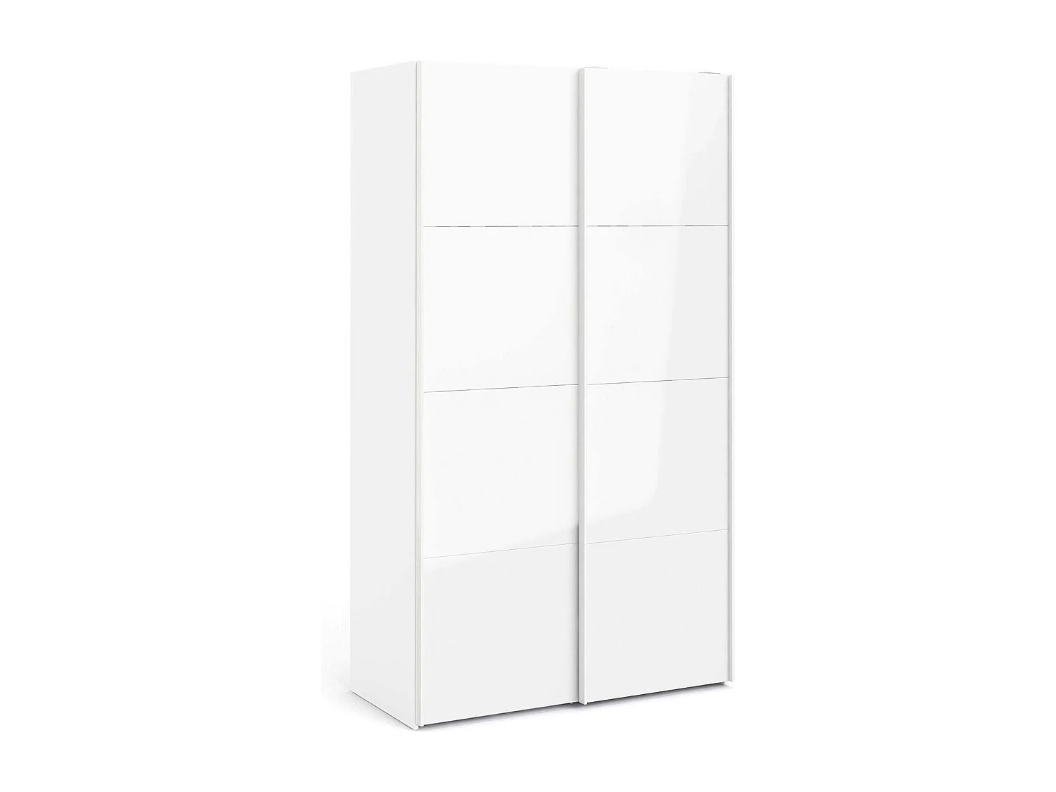 Armario 2 puertas Adria, Muebles de dormitorio, Vestidor, Armario de ropa, 122x62 h220 cm, Blanco brillante
