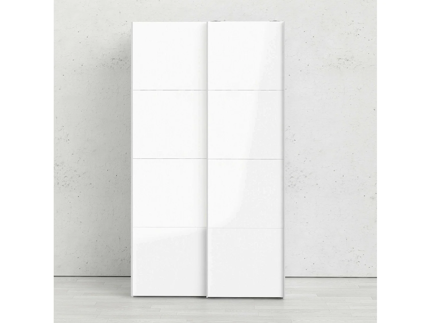 Armario 2 puertas Adria, Muebles de dormitorio, Vestidor, Armario de ropa, 122x62 h220 cm, Blanco brillante