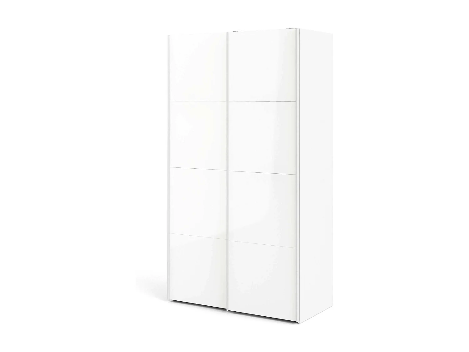 Armario 2 puertas Adria, Muebles de dormitorio, Vestidor, Armario de ropa, 122x62 h220 cm, Blanco brillante