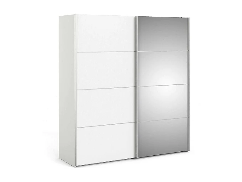 Garde-robe 2 portes Astrée, Meubles de chambre, Penderie de plain-pied, Placard à vêtements, 182x64 h202 cm, Blanc