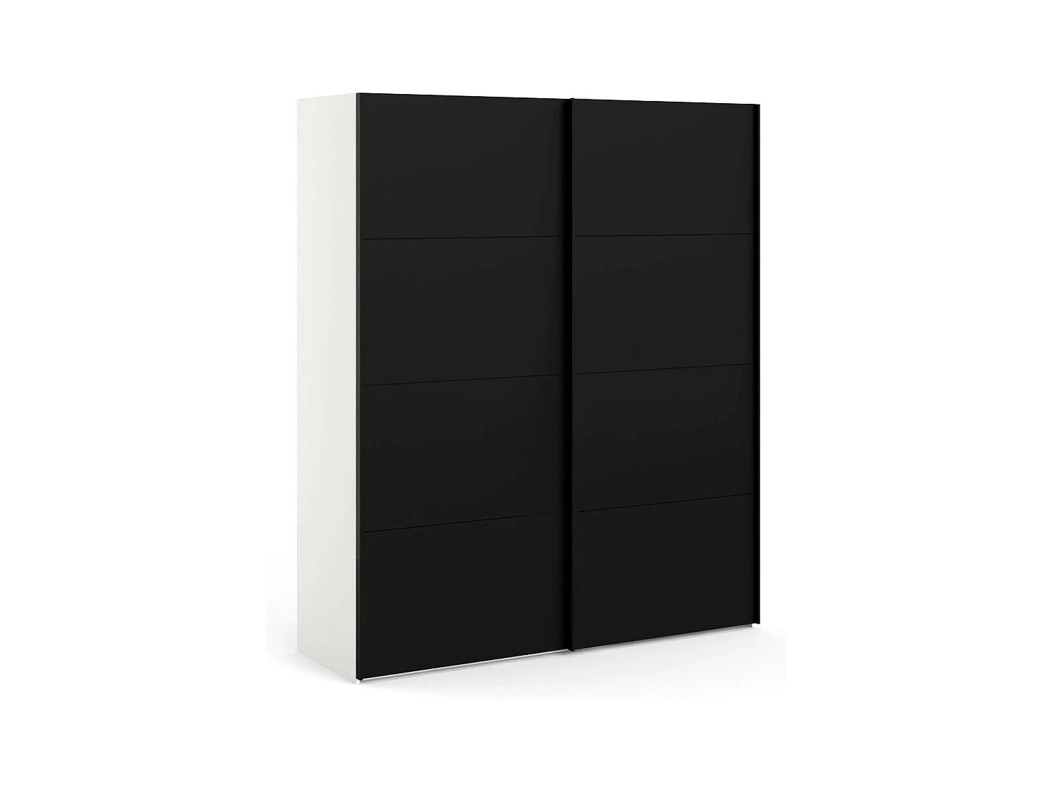 Garde-robe 2 portes Portlouis, Meubles de chambre, Penderie de plain-pied, Placard à vêtements, 182x62 h220 cm, Noir et Blanc