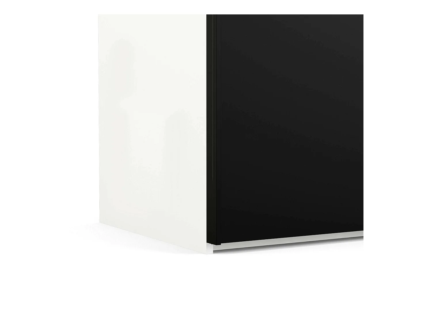 Garde-robe 2 portes Portlouis, Meubles de chambre, Penderie de plain-pied, Placard à vêtements, 182x62 h220 cm, Noir et Blanc
