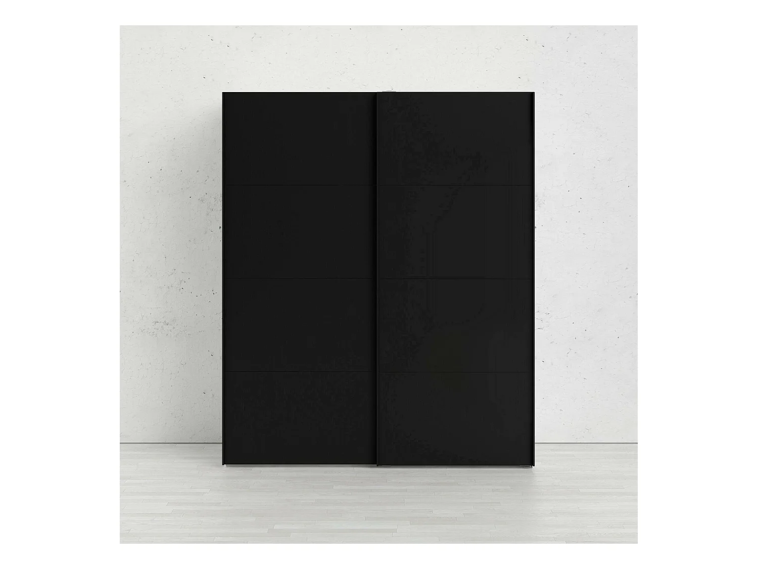 Garde-robe 2 portes Portlouis, Meubles de chambre, Penderie de plain-pied, Placard à vêtements, 182x62 h220 cm, Noir et Blanc