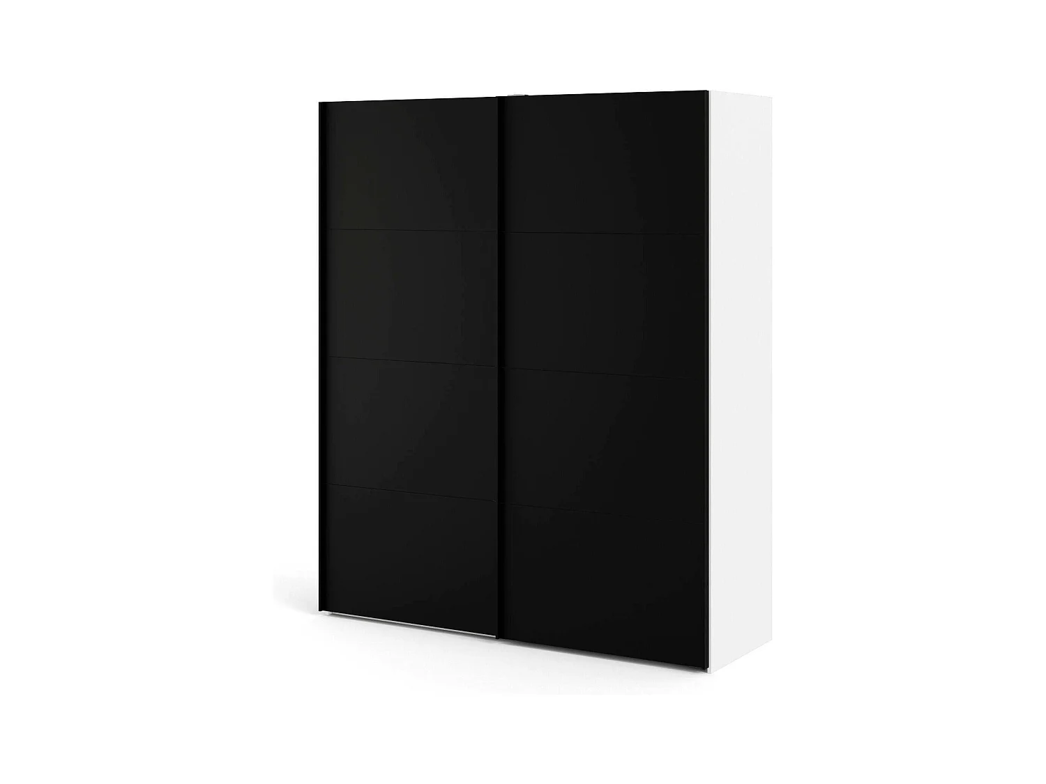 Garde-robe 2 portes Portlouis, Meubles de chambre, Penderie de plain-pied, Placard à vêtements, 182x62 h220 cm, Noir et Blanc