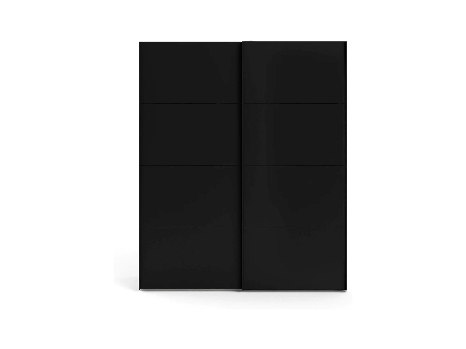 Garde-robe 2 portes Portlouis, Meubles de chambre, Penderie de plain-pied, Placard à vêtements, 182x62 h220 cm, Noir et Blanc