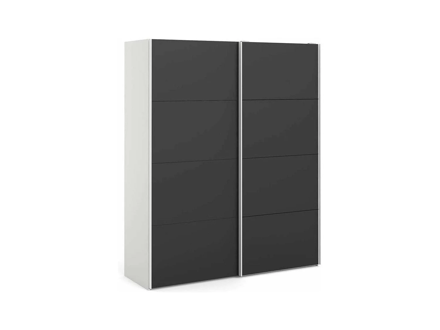 Garde-robe 2 portes Paeng, Meubles de chambre, Penderie de plain-pied, Placard à vêtements, 182x61 h220 cm, Blanc et Noir