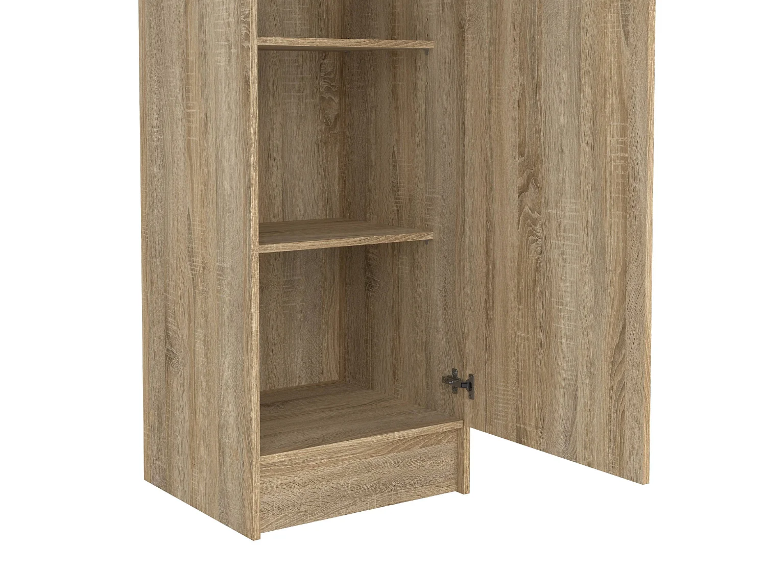 Guarda-roupa 1 Porta Garça, Cabideiro, Castanho Carvalho, 4 Prateleiras, Uma porta