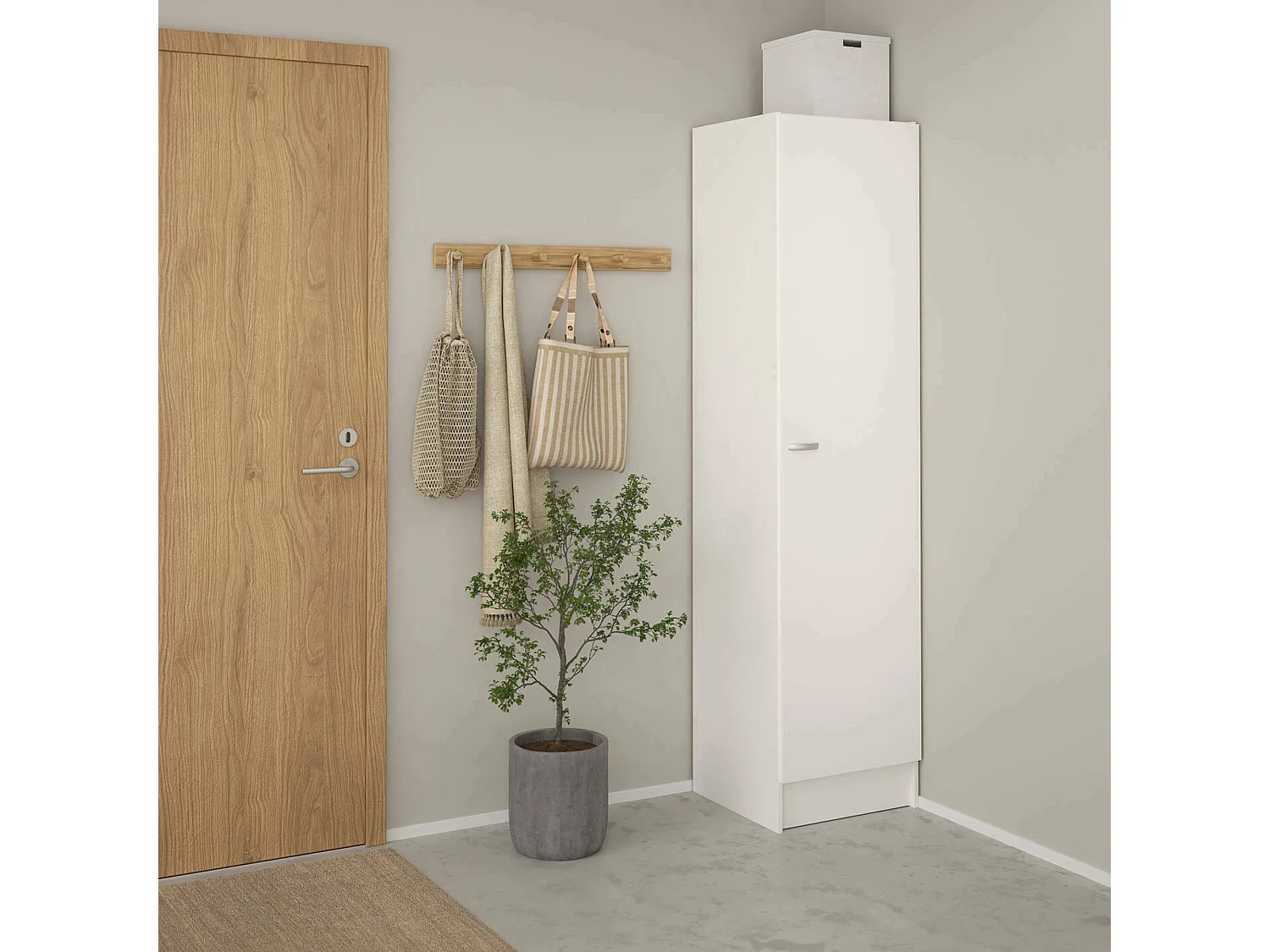 Grote Airone kledingkast, Slaapkamermeubel, Inloopkast, Kledingkast, 49x47 h200 cm, Wit