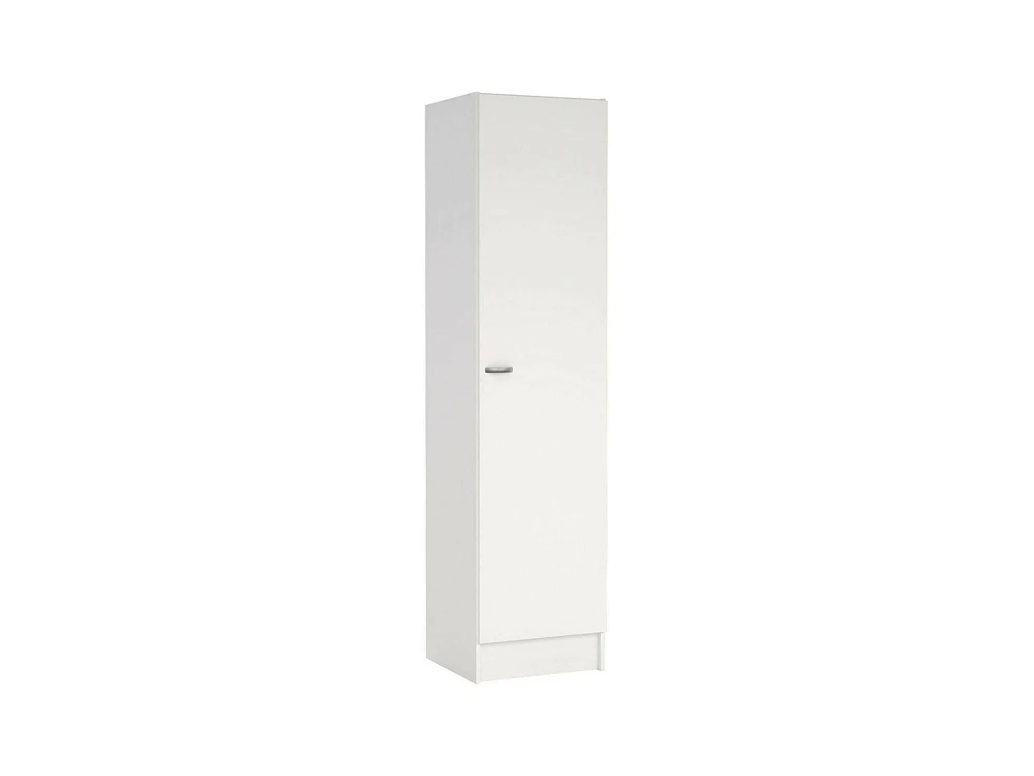 Armario Airone de 1 puerta, perchero, blanco, 4 estantes, apertura abatible