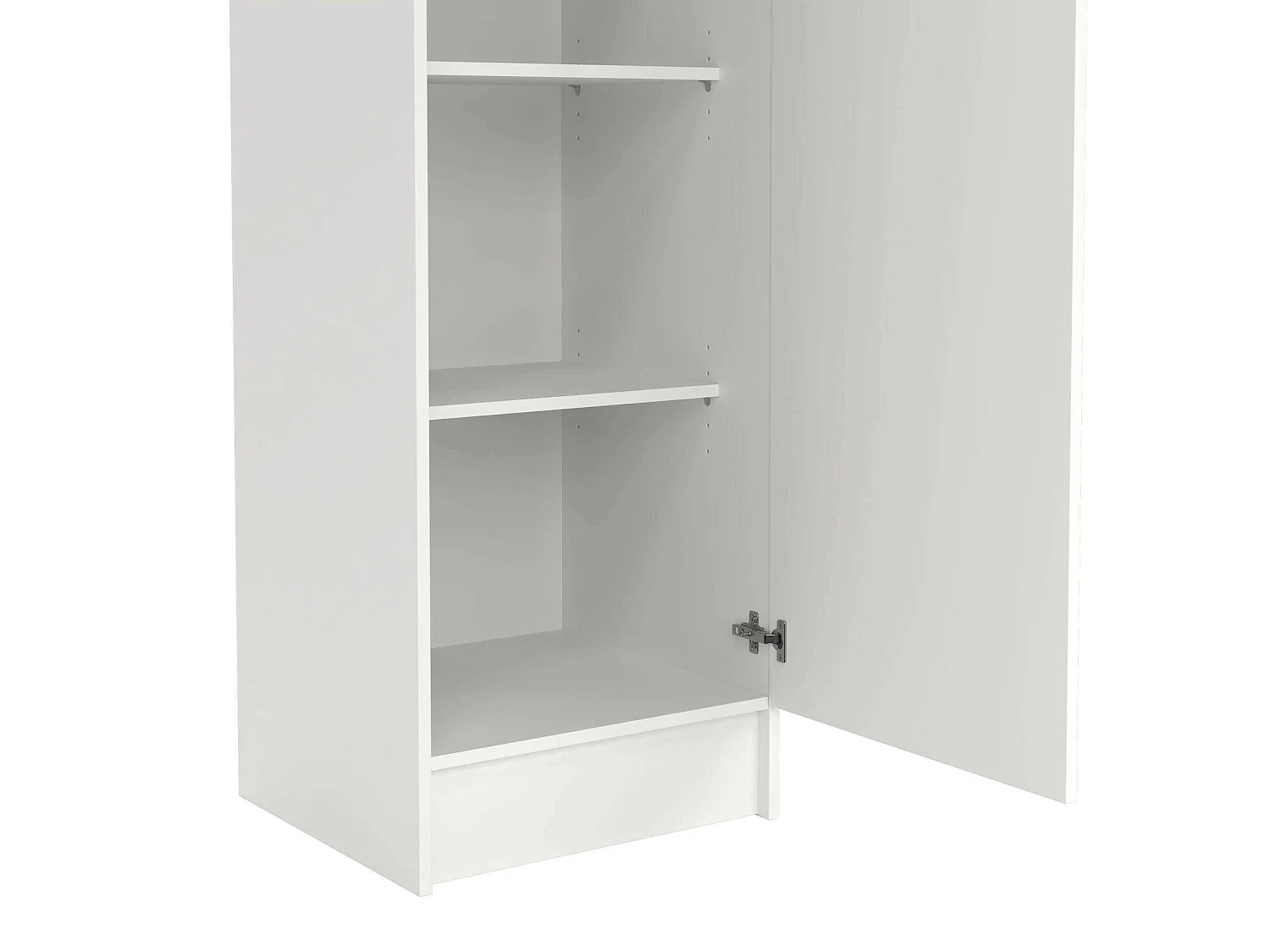 Armario Airone de 1 puerta, perchero, blanco, 4 estantes, apertura abatible