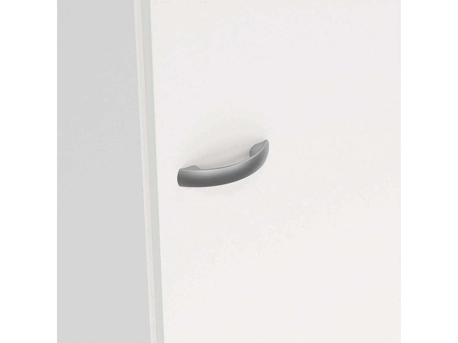 Armario Airone de 1 puerta, perchero, blanco, 4 estantes, apertura abatible