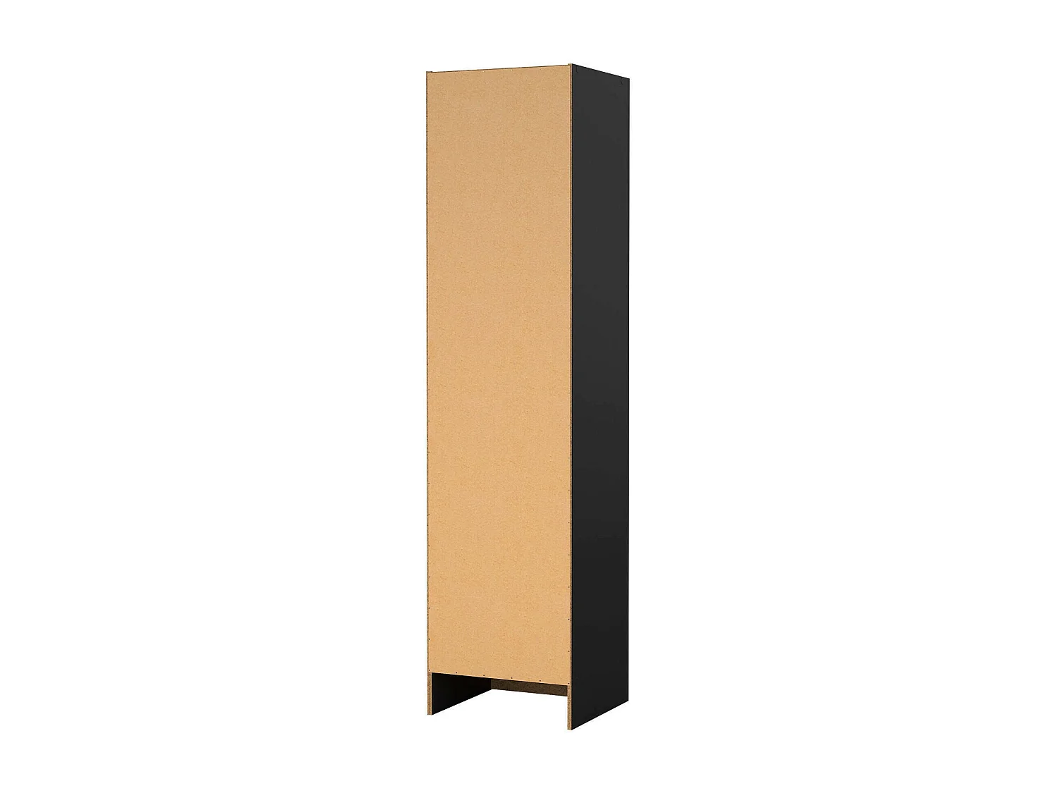 Kledingkast 1 deur Airone, Kledingroede, Zwart, 4 legplanken, Draaideur