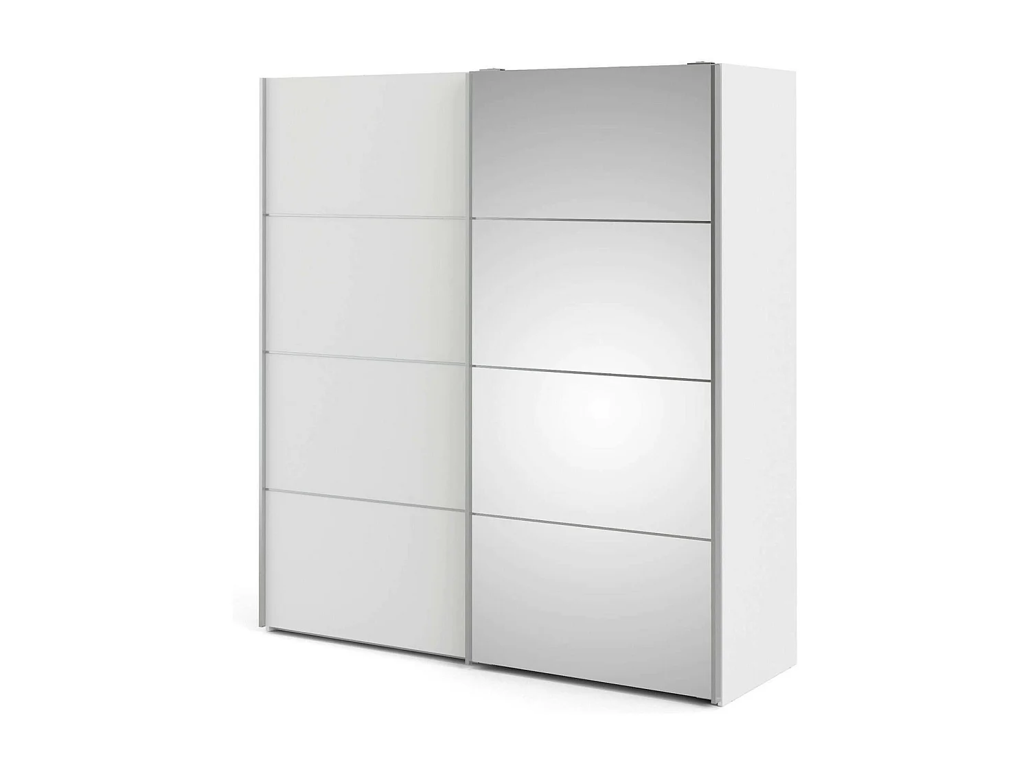 Cerreto 2-deurskast, Slaapkamermeubel, Inloopkast, Kledingkast, 182x64 h202 cm, Wit