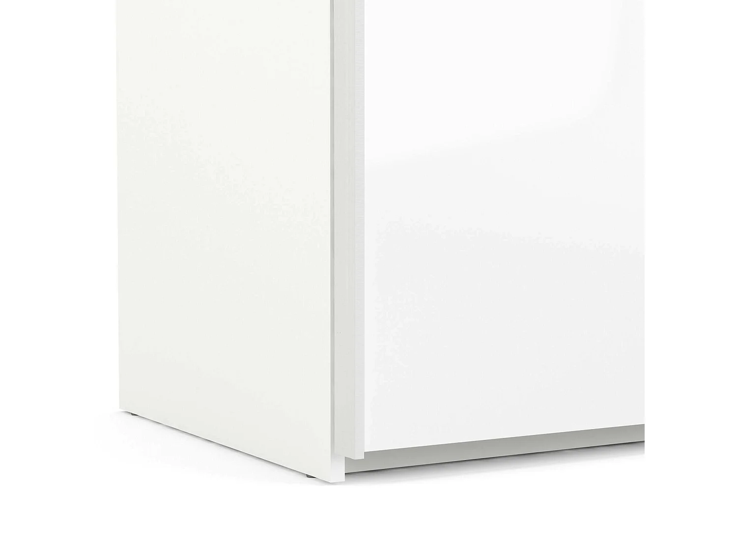 Garde-robe 2 portes Badesse, Meubles de chambre, Penderie de plain-pied, Placard à vêtements, 243x61 h220 cm, Blanc brillant