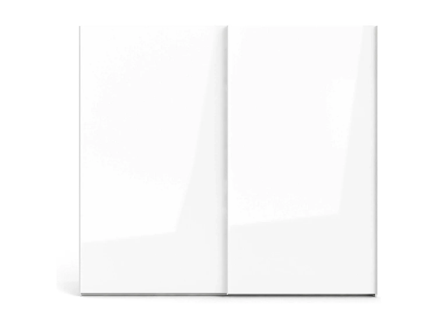 Dmora - Guardaroba 2 ante Badesse, 243x61 h220 cm, Bianco lucido