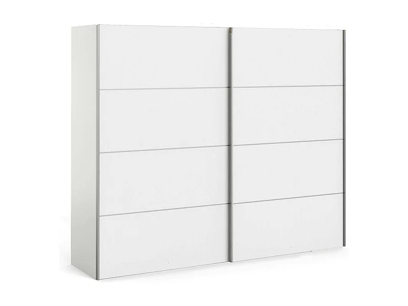 Avelengo 2-deurskast, Slaapkamermeubel, Inloopkast, Kledingkast, 243x64 h202 cm, Wit