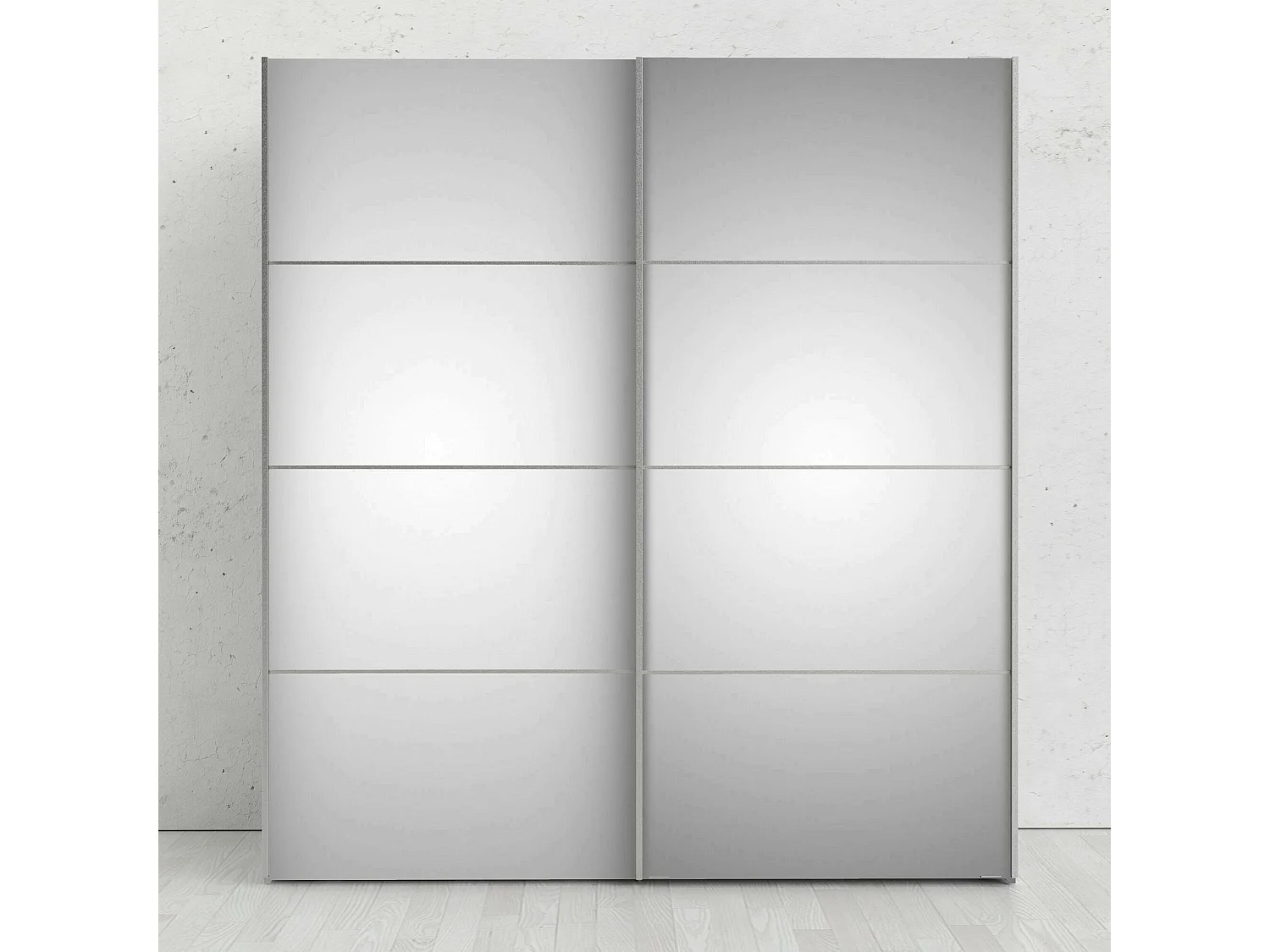 Bema 2-deurskast, Slaapkamermeubel, Inloopkast, Kledingkast, 182x64 h202 cm, Wit