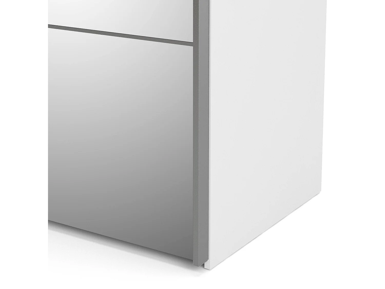 Kleiderschrank 2 Türen Astrée, Schlafzimmermöbel, Schrank, Garderobe, 182x64 h202 cm, WeiÃŸ und Grau