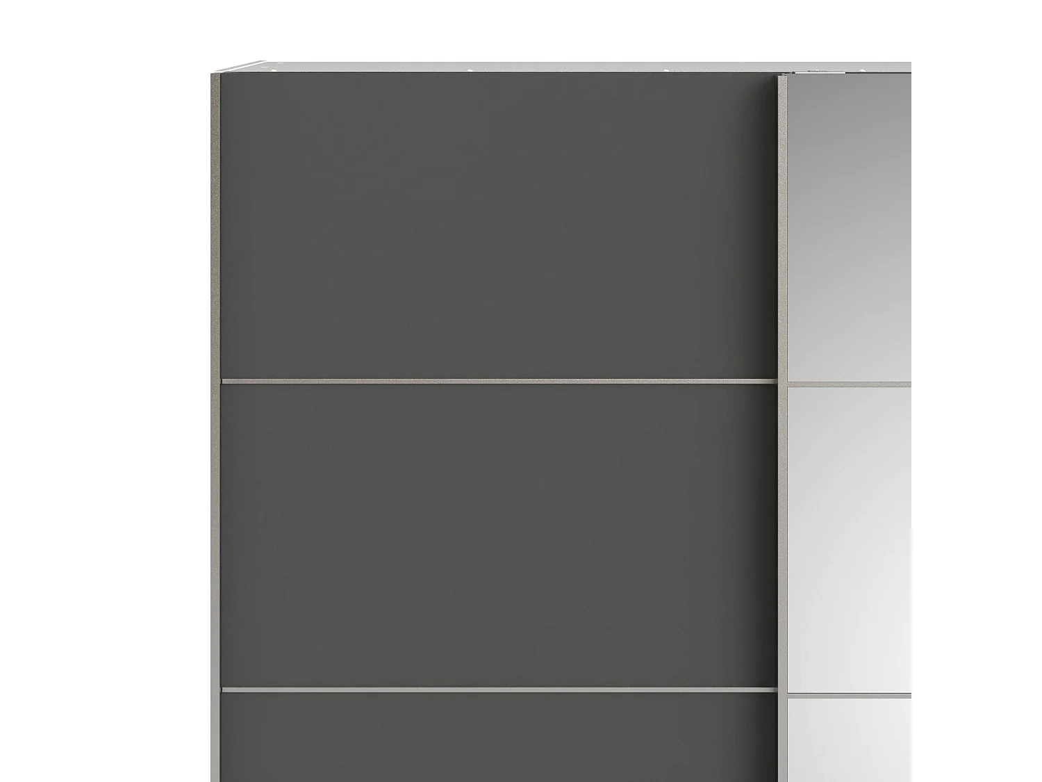 Kleiderschrank 2 Türen Astrée, Schlafzimmermöbel, Schrank, Garderobe, 182x64 h202 cm, WeiÃŸ und Grau