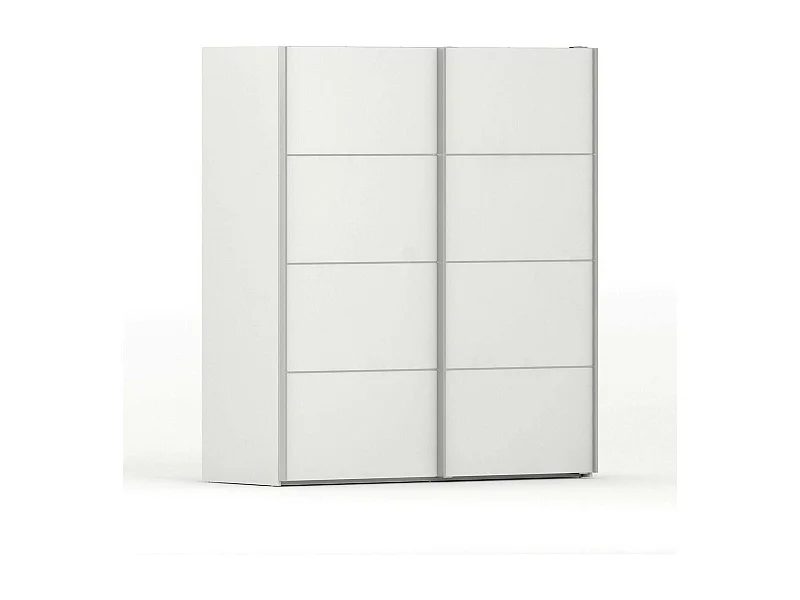 Garde-robe 2 portes Cassano, Meubles de chambre, Penderie de plain-pied, Placard à vêtements, 182x64 h202 cm, Blanc