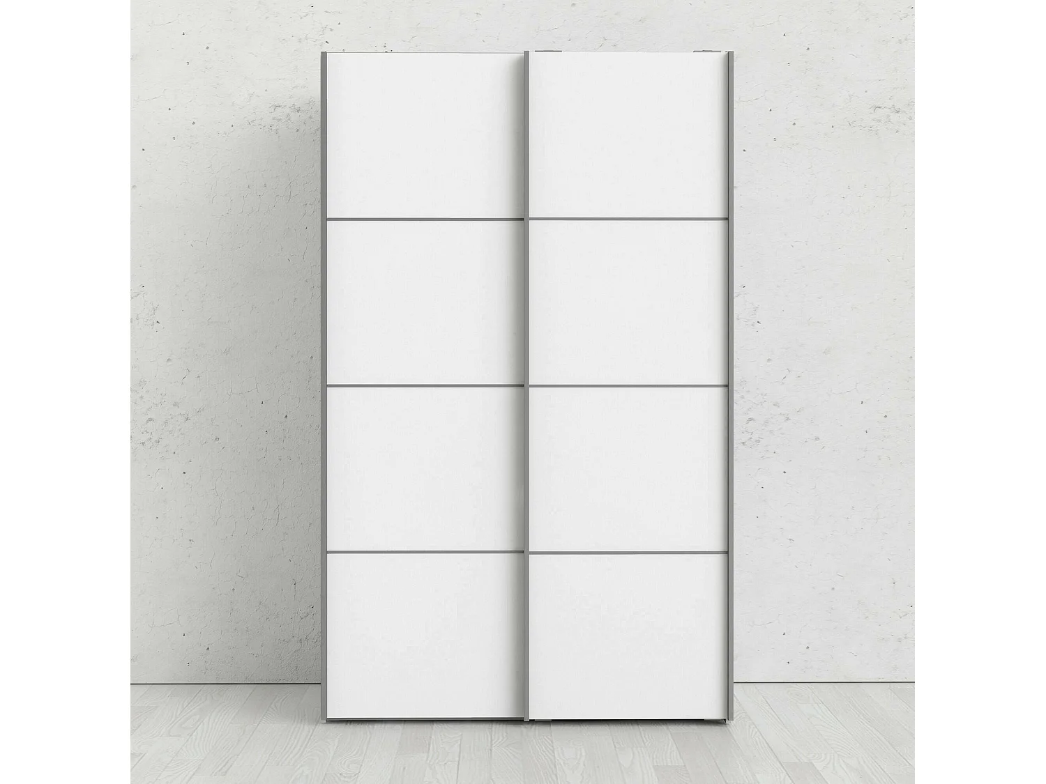 Garde-robe 2 portes NancyWake, Meubles de chambre, Penderie de plain-pied, Placard à vêtements, 122x64 h202 cm, Blanc