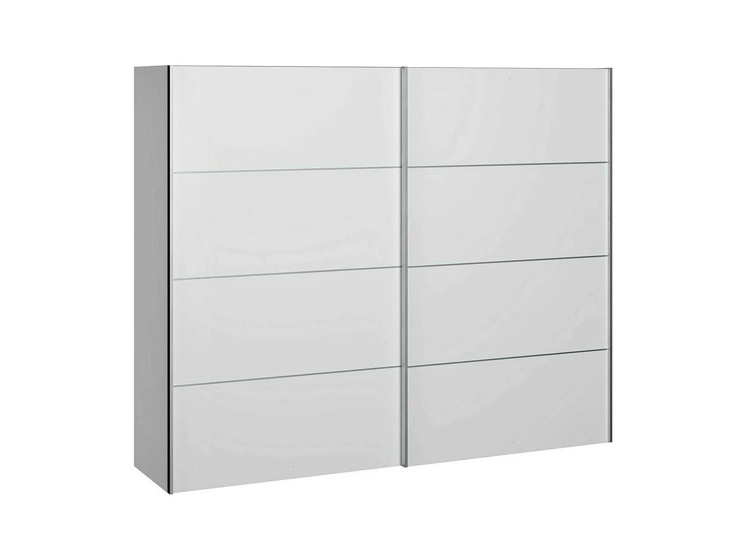 Acerno 2-deurskast, Slaapkamermeubel, Inloopkast, Kledingkast, 243x64 h202 cm, Wit