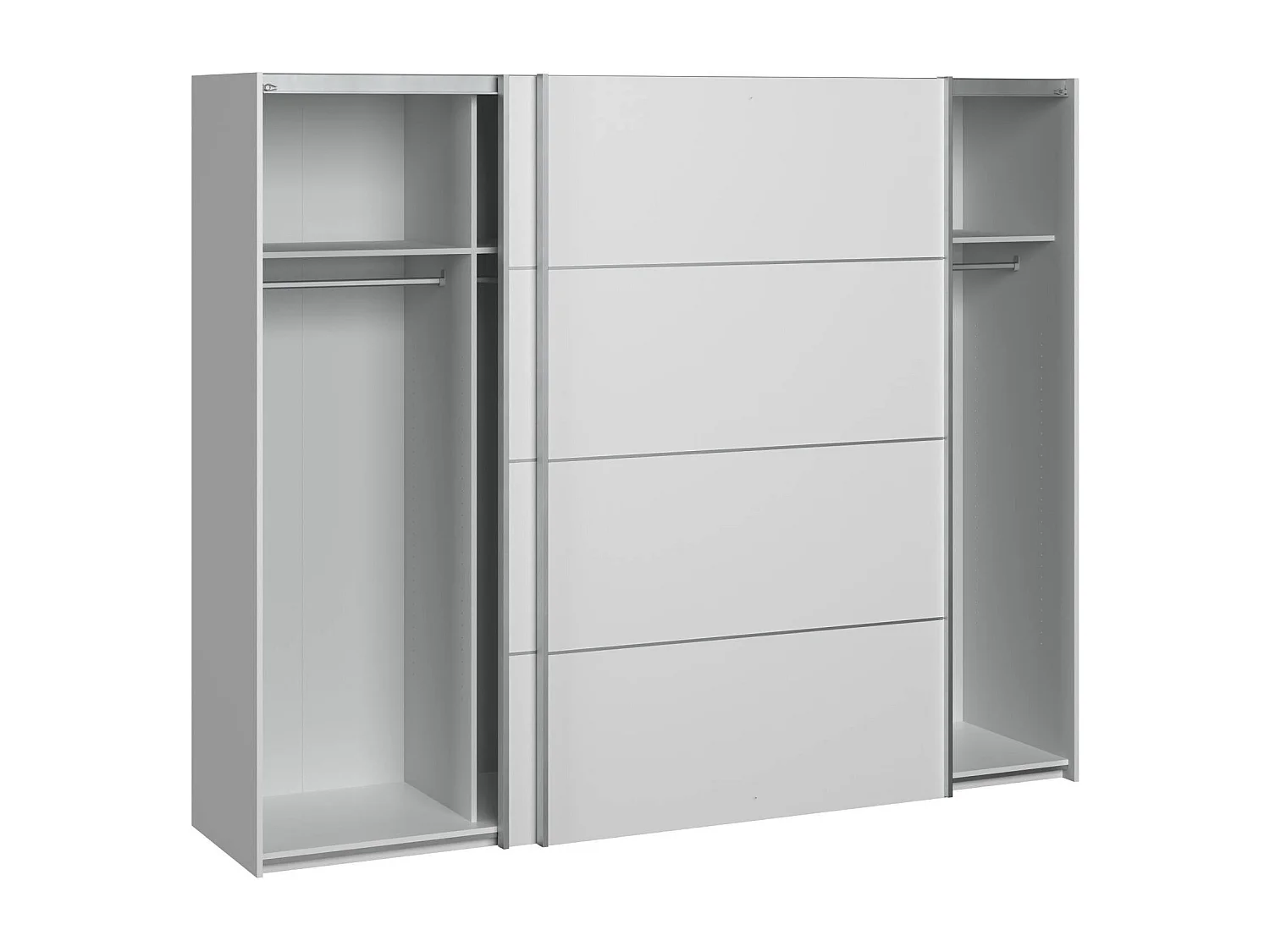 Garde-robe 2 portes Acerno, Meubles de chambre, Penderie de plain-pied, Placard à vêtements, 243x64 h202 cm, Blanc