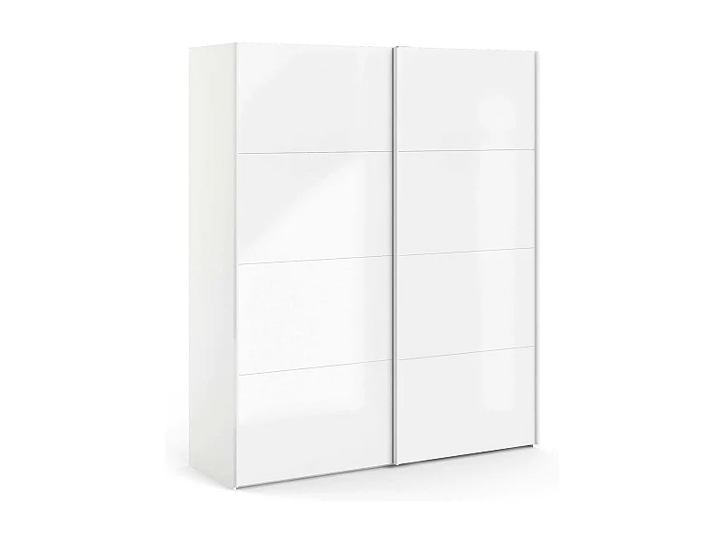 Dmora - Guardaroba 2 ante Portlouis, 182x62 h220 cm, Bianco lucido