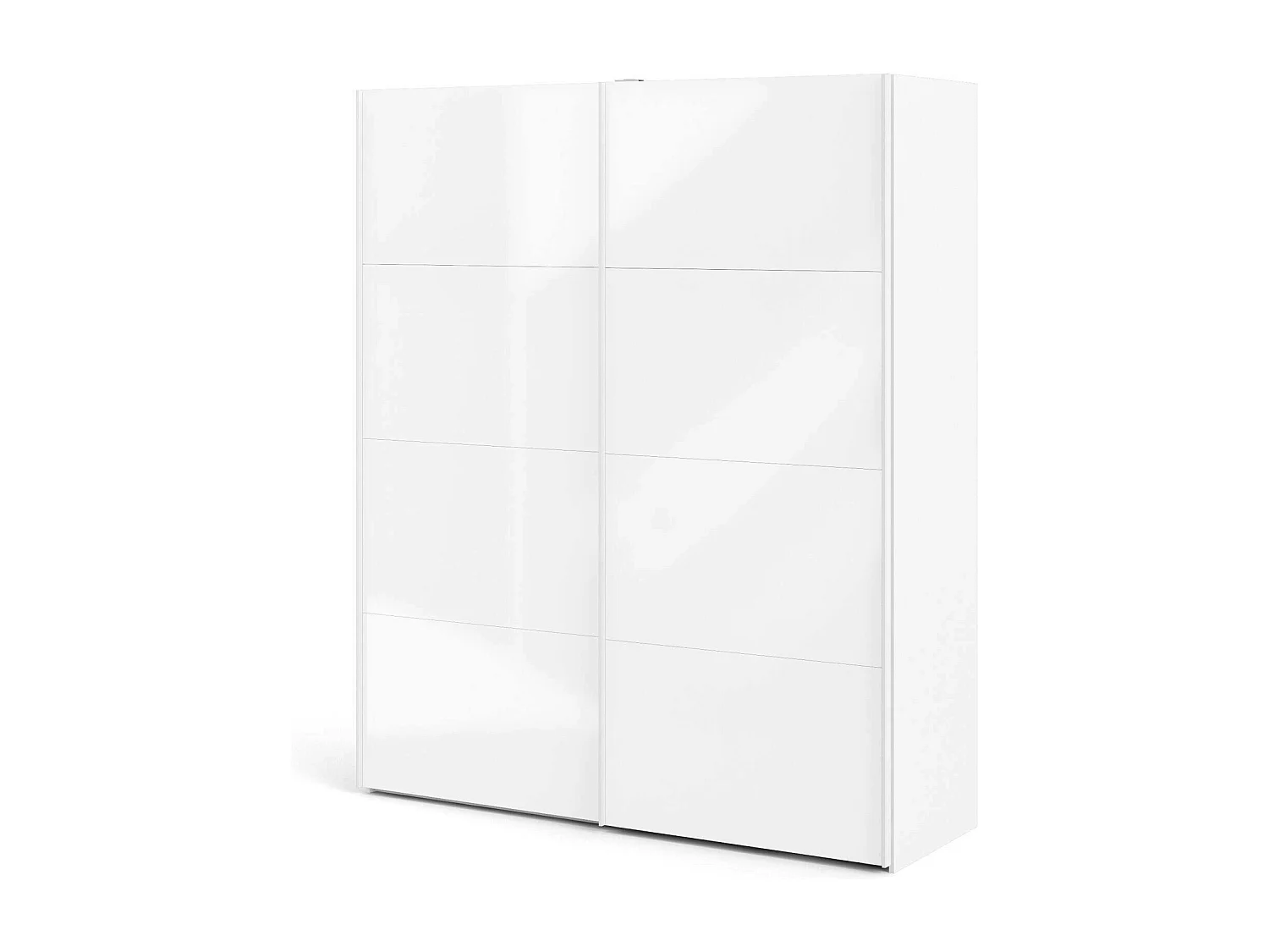 Dmora - Guardaroba 2 ante Portlouis, 182x62 h220 cm, Bianco lucido
