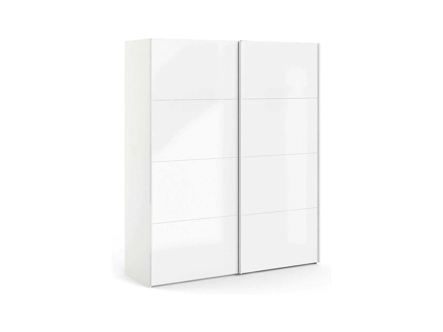 Garde-robe 2 portes Portlouis, Meubles de chambre, Penderie de plain-pied, Placard à vêtements, 182x62 h220 cm, Blanc brillant