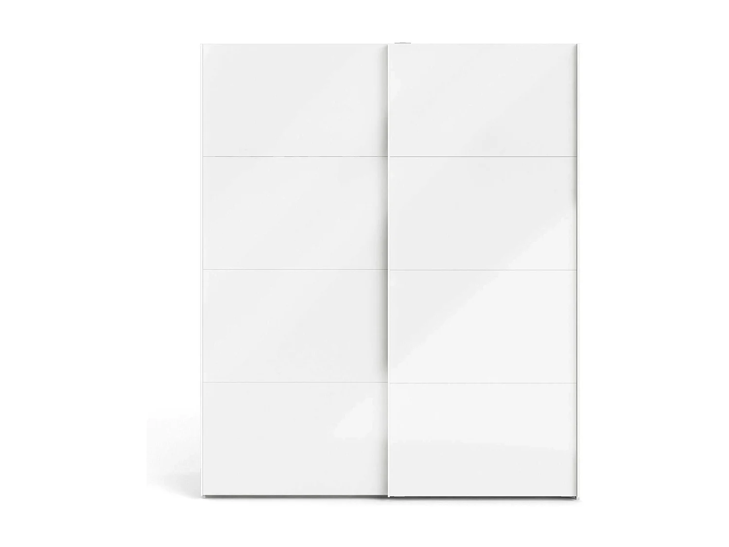 Garde-robe 2 portes Portlouis, Meubles de chambre, Penderie de plain-pied, Placard à vêtements, 182x62 h220 cm, Blanc brillant