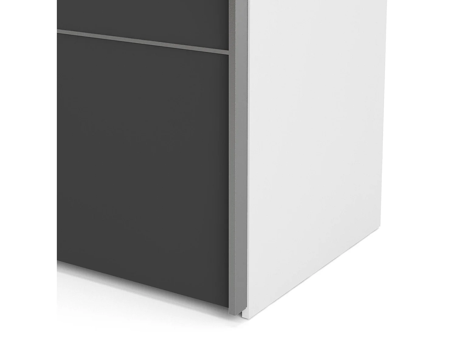 Dmora - Guardaroba 2 ante Accadia, 182x64 h202 cm, Grigio e Bianco