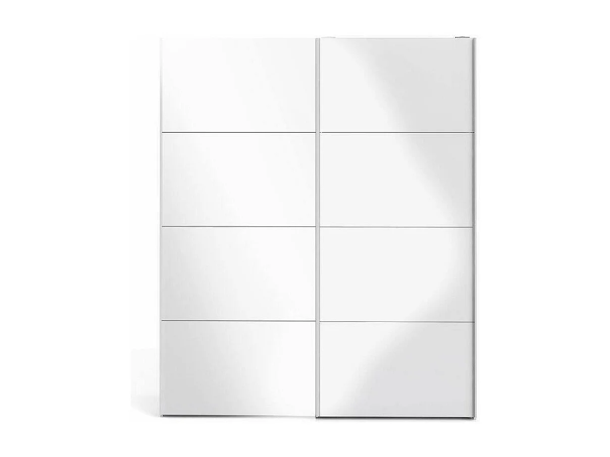 Garde-robe 2 portes Paeng, Meubles de chambre, Penderie de plain-pied, Placard à vêtements, 182x61 h220 cm, Blanc brillant