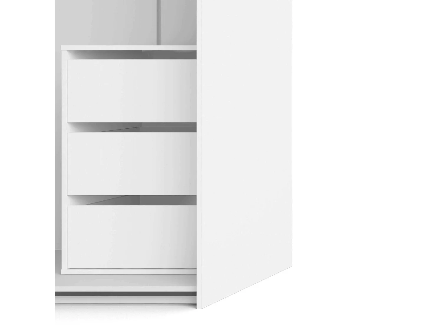 Garde-robe 2 portes London, Meubles de chambre, Penderie de plain-pied, Placard à vêtements, 182x62 h220 cm, Blanc brillant