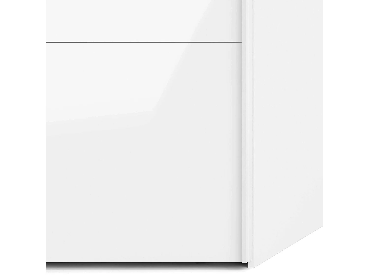 Guardaroba 2 Ante London, 3 Cassetti, 61.7x220h cm Bianco, Armadio Camera da Letto