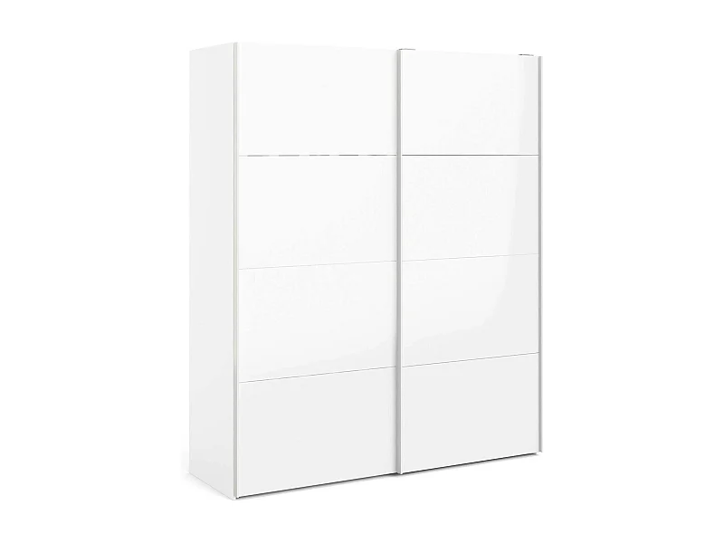 Guardaroba 2 Ante London, 3 Cassetti, 61.7x220h cm Bianco, Armadio Camera da Letto