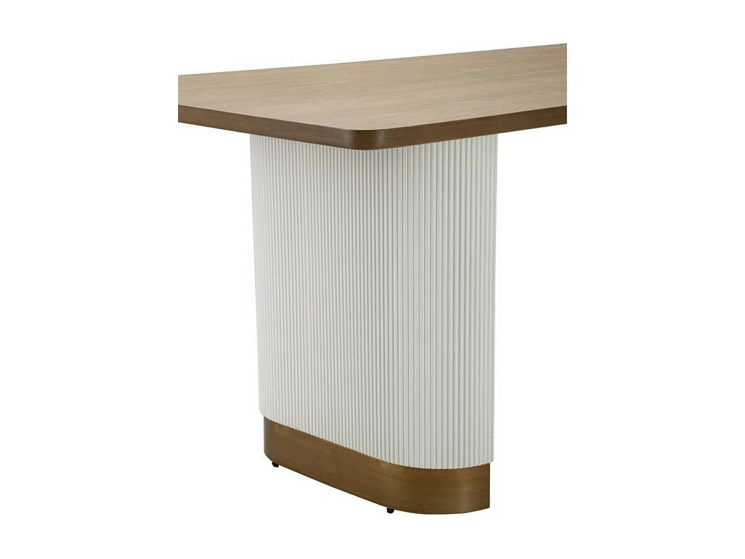Table fixe Brian, Etagère de cuisine, Consolle à manger, Table rectangulaire fixe, 180x90 h76 cm, Blanc et marron